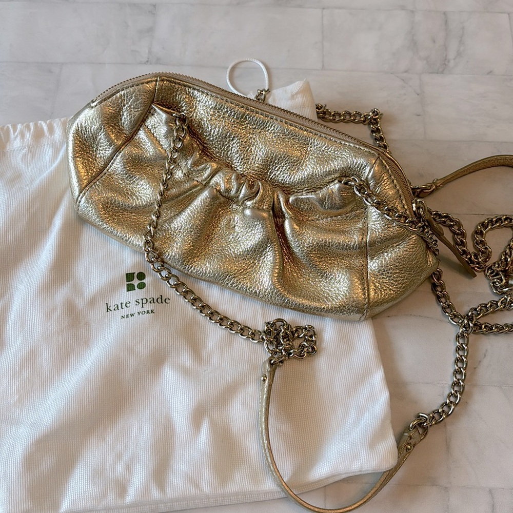 Kate Spade Gold Metallic Leather Evening Bag